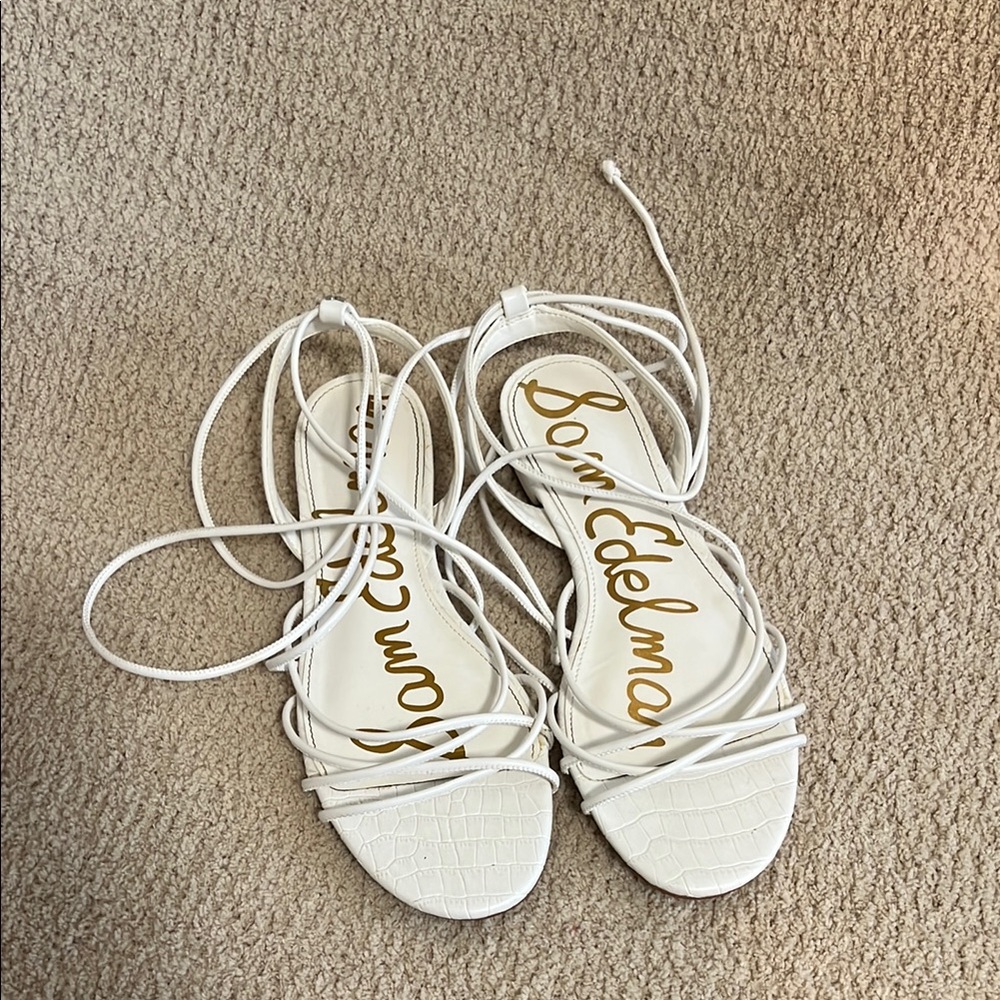 Sam Edelman White Strappy Sandals